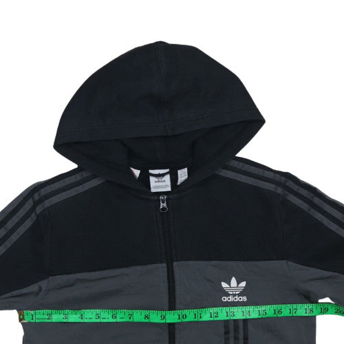 Adidas Boys Black Full Zip Hoodie 13-14 Years Classic Trefoil Design