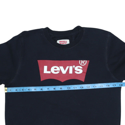 Levi's Boys Black Crew Neck Pullover Sweatshirt 16 Years Cotton Blend