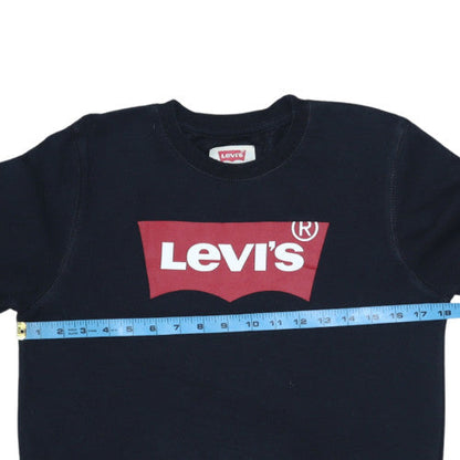 Levi's Boys Black Crew Neck Pullover Sweatshirt 16 Years Cotton Blend