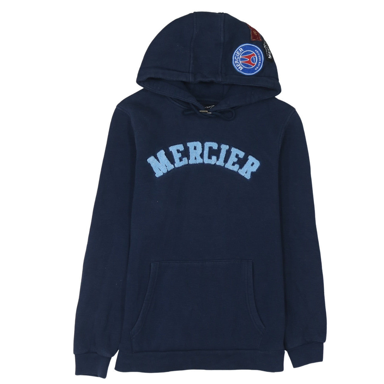 Mens UK Size S Mercier Blue Pullover Hoodie