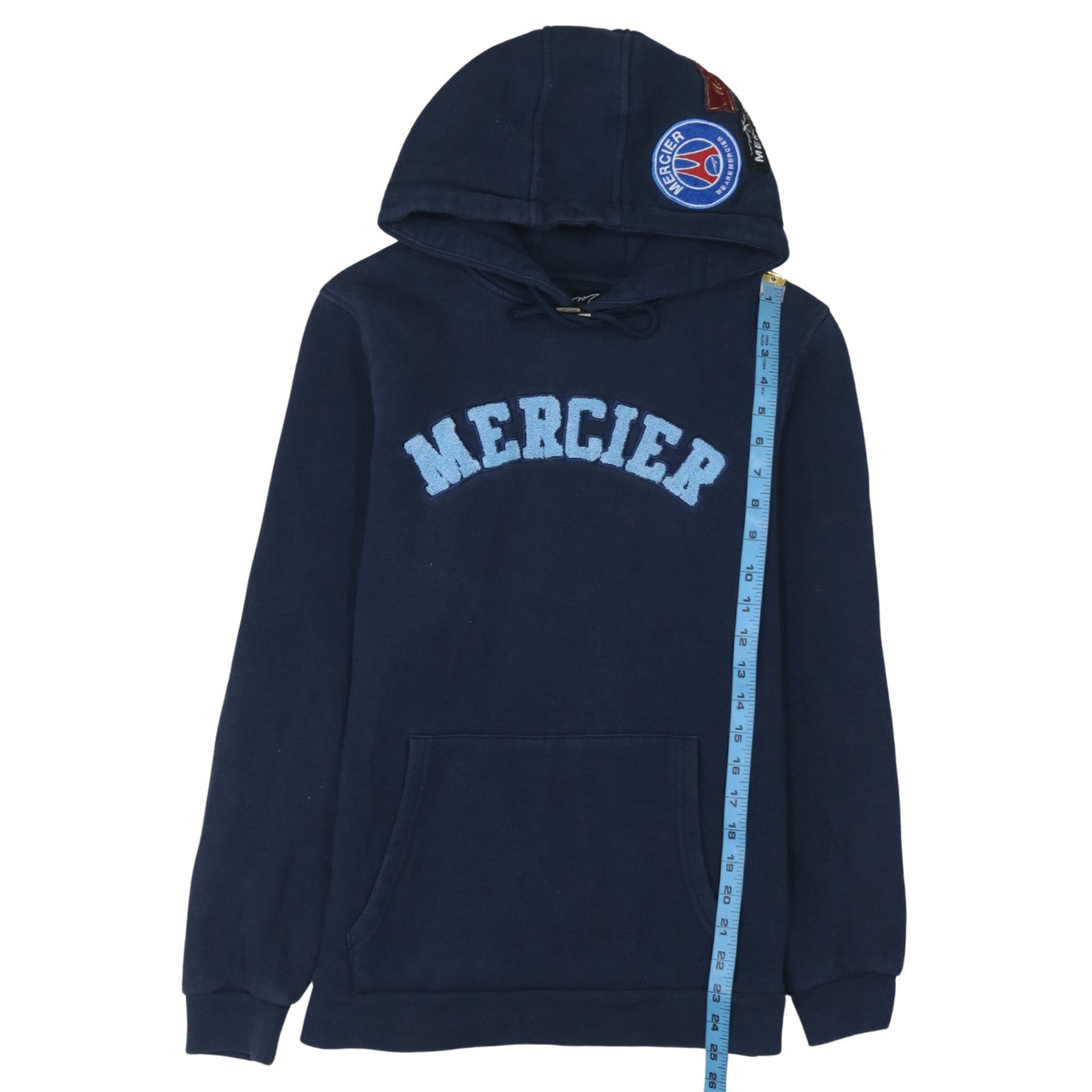 Mens UK Size S Mercier Blue Pullover Hoodie