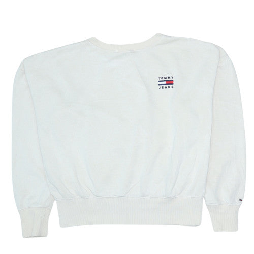 Womens UK Size M Tommy Jeans White Pullover Sweatshirt