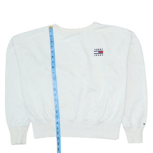 Womens UK Size M Tommy Jeans White Pullover Sweatshirt