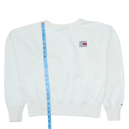 Womens UK Size M Tommy Jeans White Pullover Sweatshirt