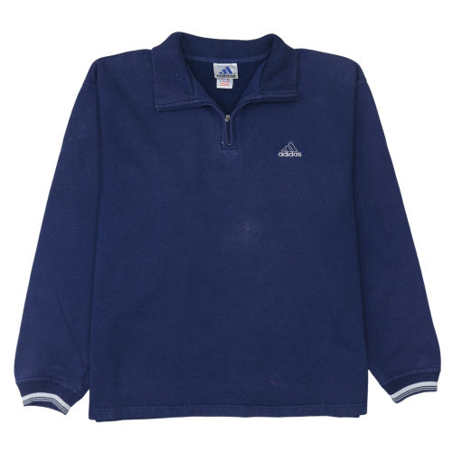 Mens UK Size L adidas Blue 1/2 Zip Sweatshirt