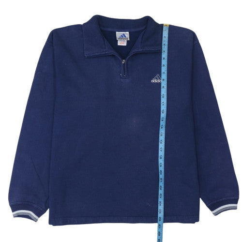 Mens UK Size L adidas Blue 1/2 Zip Sweatshirt