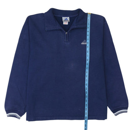 Mens UK Size L adidas Blue 1/2 Zip Sweatshirt