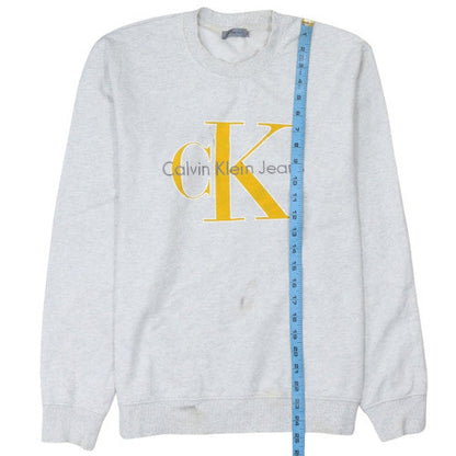 Womens UK Size M Calvin Klein Jeans Grey Pullover Sweatshirt