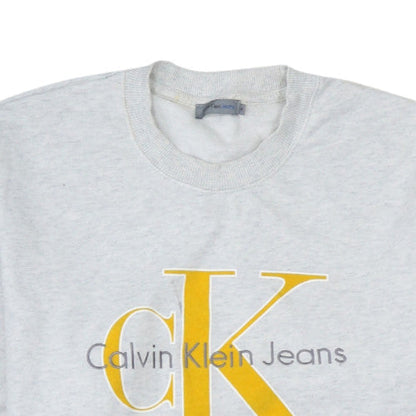 Womens UK Size M Calvin Klein Jeans Grey Pullover Sweatshirt