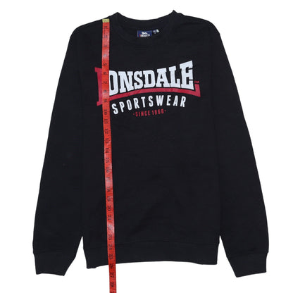 Mens UK Size M Lonsdale Black Pullover Sweatshirt