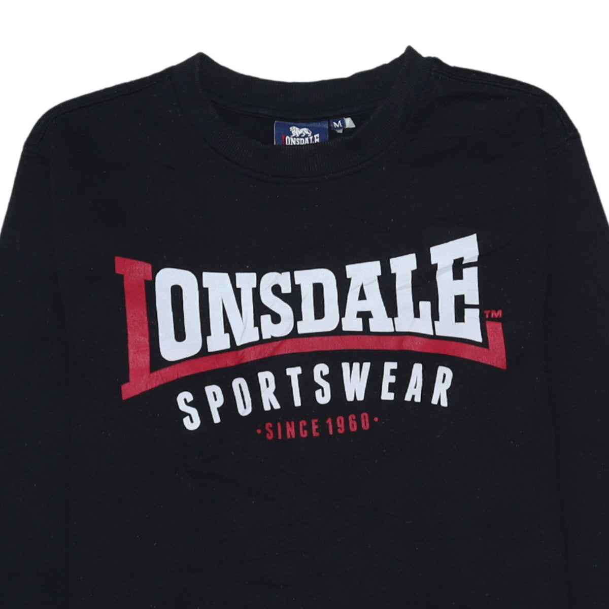 Mens UK Size M Lonsdale Black Pullover Sweatshirt