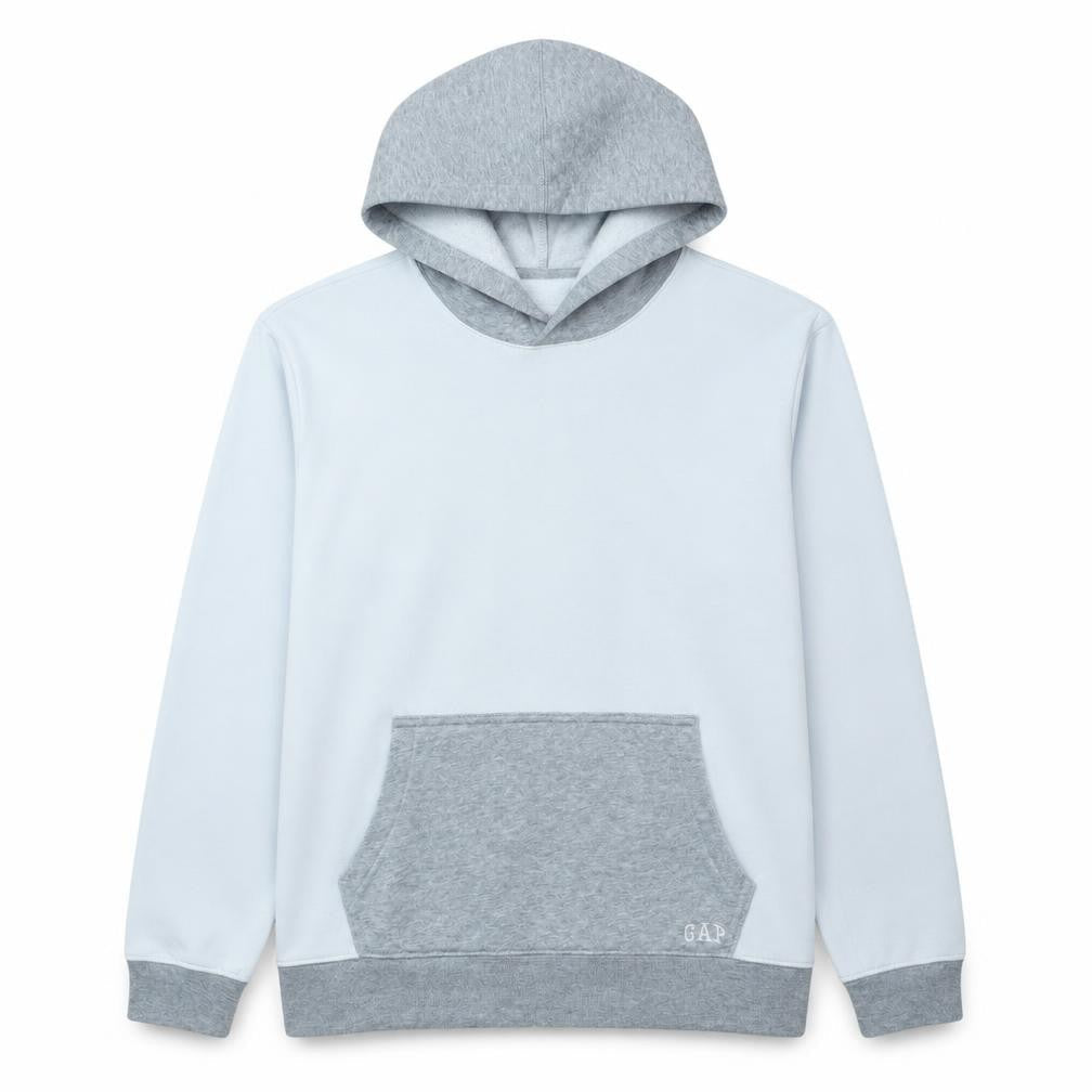 Gap Men’s Grey Pullover Hoodie Size M Cotton Blend Fleece
