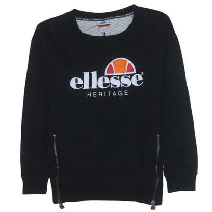 Womens UK Size XS ellesse Black Pullover Sweatshirt