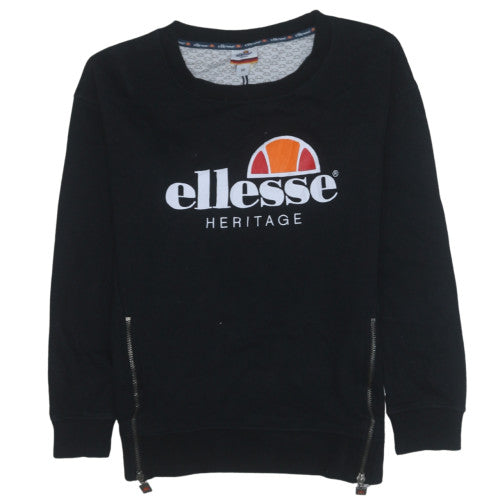Womens UK Size XS ellesse Black Pullover Sweatshirt