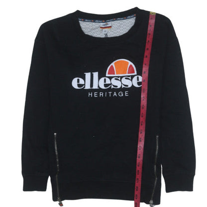 Womens UK Size XS ellesse Black Pullover Sweatshirt
