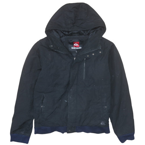 Mens UK Size S Quiksilver Black Bomber Jacket