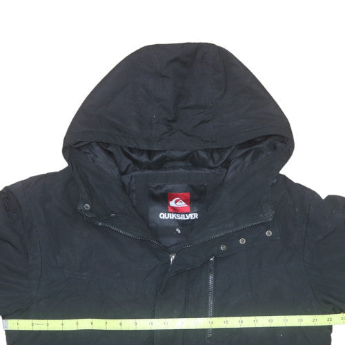 Mens UK Size S Quiksilver Black Bomber Jacket