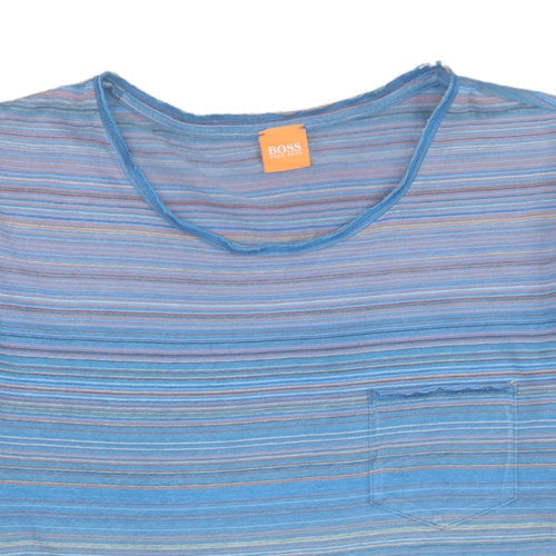Mens UK Size L HUGO BOSS Blue  T-Shirt