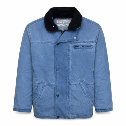 Les 2 Ancres Men's Blue Cotton Lined Jacket Size S Regular Fit