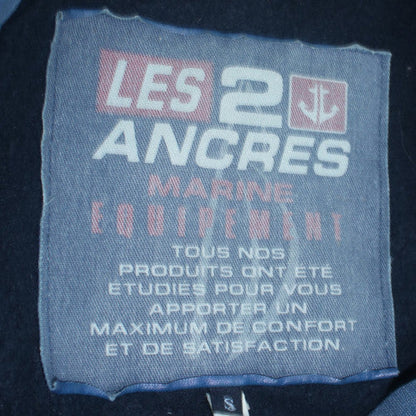 Les 2 Ancres Men's Blue Cotton Lined Jacket Size S Regular Fit
