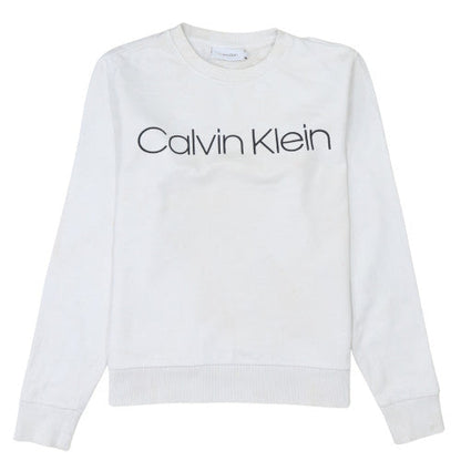 Womens UK Size M Calvin Klein White Pullover Sweatshirt