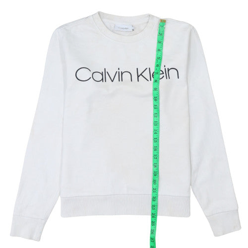 Womens UK Size M Calvin Klein White Pullover Sweatshirt
