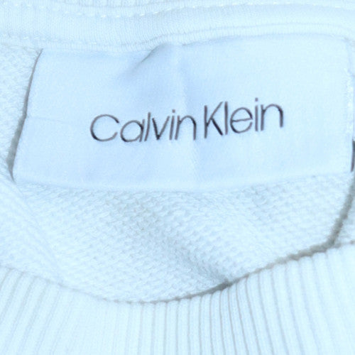 Womens UK Size M Calvin Klein White Pullover Sweatshirt