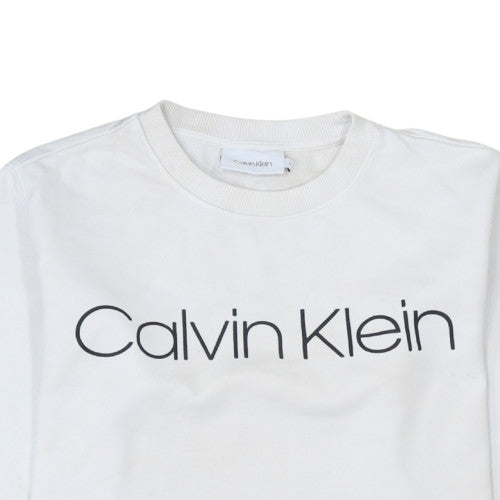 Womens UK Size M Calvin Klein White Pullover Sweatshirt