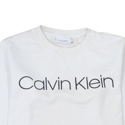 Womens UK Size M Calvin Klein White Pullover Sweatshirt