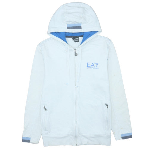 Mens UK Size M Emporio Armani White Full Zip Hoodie