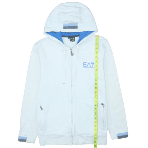 Mens UK Size M Emporio Armani White Full Zip Hoodie