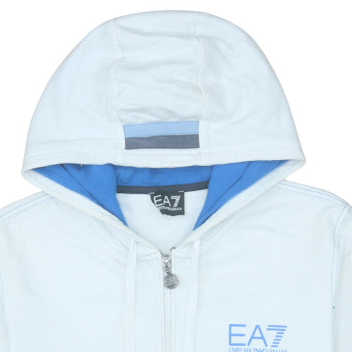 Mens UK Size M Emporio Armani White Full Zip Hoodie