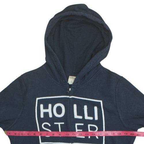 Womens UK Size S Hollister Blue Full Zip Hoodie