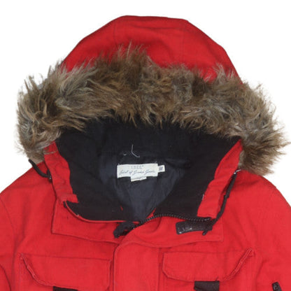 Mens UK Size M H&M Red Parka Coat