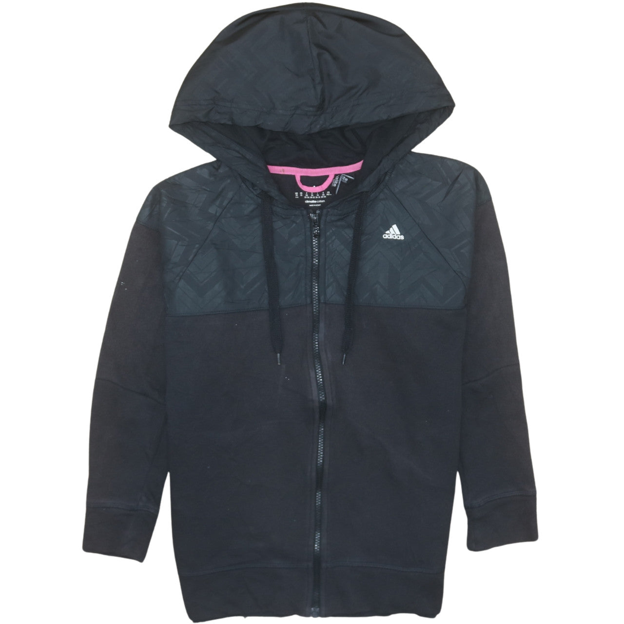 Womens UK Size XS adidas Black Full Zip Hoodie