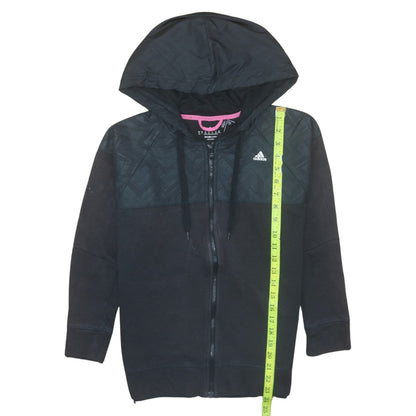 Womens UK Size XS adidas Black Full Zip Hoodie