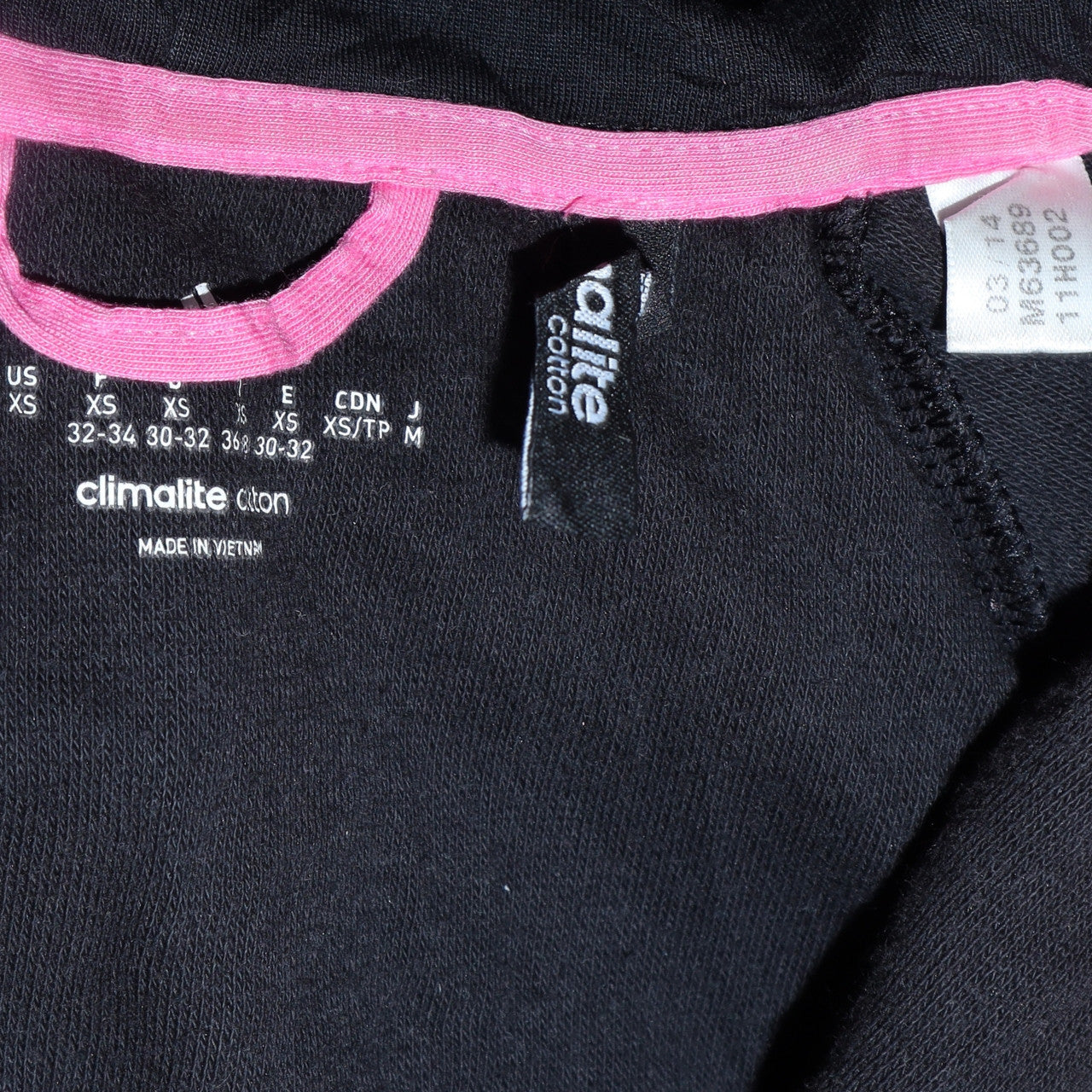 Womens UK Size XS adidas Black Full Zip Hoodie