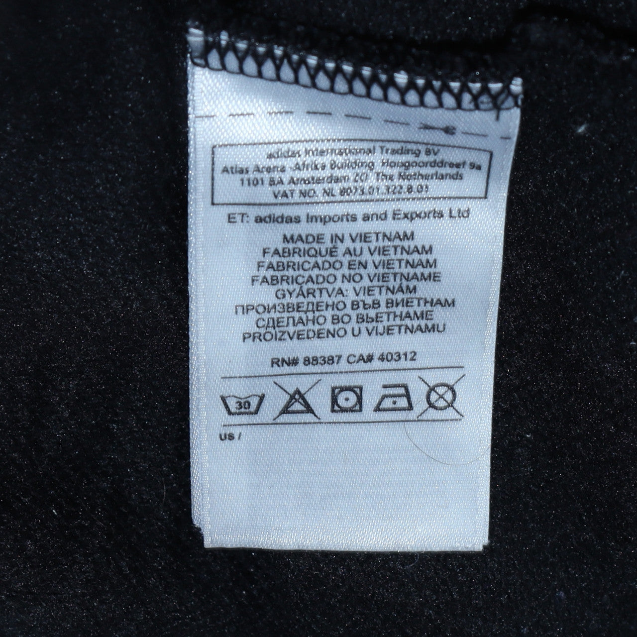 Womens UK Size XS adidas Black Full Zip Hoodie