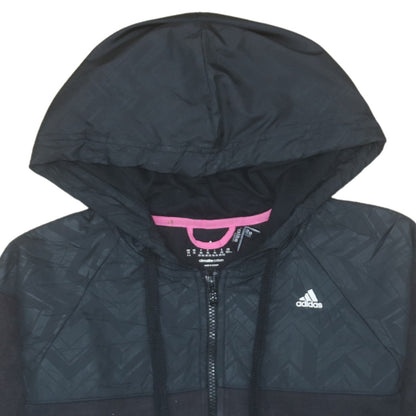 Womens UK Size XS adidas Black Full Zip Hoodie