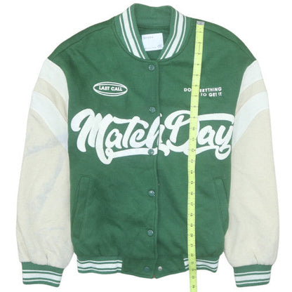 Bershka Women's Green Varsity Jacket Size S Casual Short Style