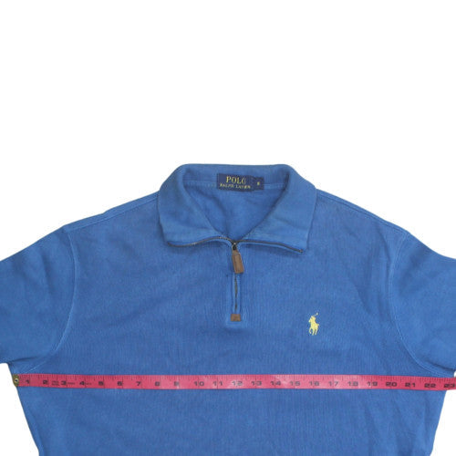 Polo Ralph Lauren Men's Blue Cotton 1/2 Zip Jumper Size S
