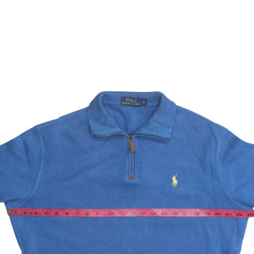 Polo Ralph Lauren Men's Blue Cotton 1/2 Zip Jumper Size S