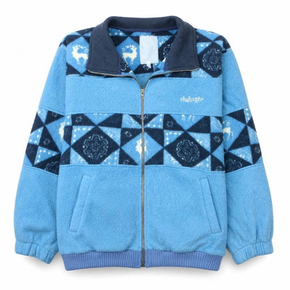 Challenger Women's Blue Fleece Zip Jacket Size 20 Winter Pattern