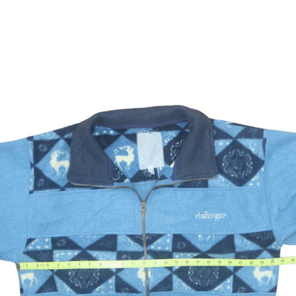 Challenger Women's Blue Fleece Zip Jacket Size 20 Winter Pattern
