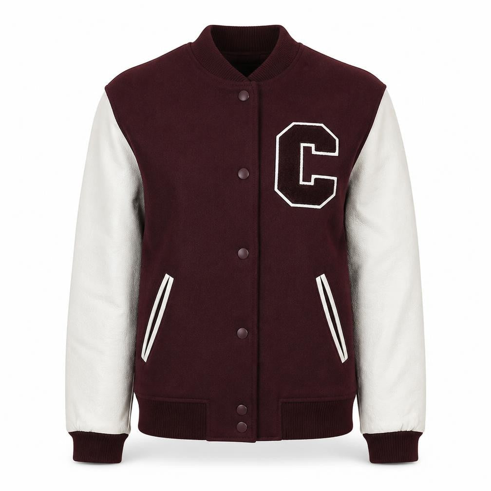 Womens UK Size S Pull&Bear Brown Varsity Jacket