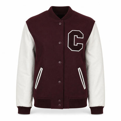 Womens UK Size S Pull&Bear Brown Varsity Jacket