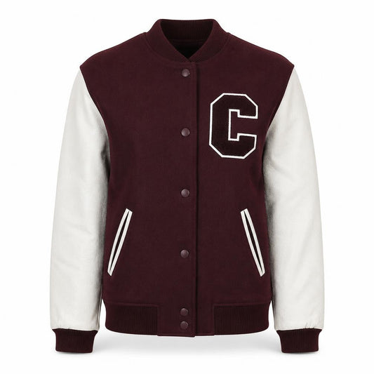 Womens UK Size S Pull&Bear Brown Varsity Jacket