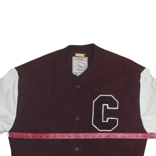 Womens UK Size S Pull&Bear Brown Varsity Jacket