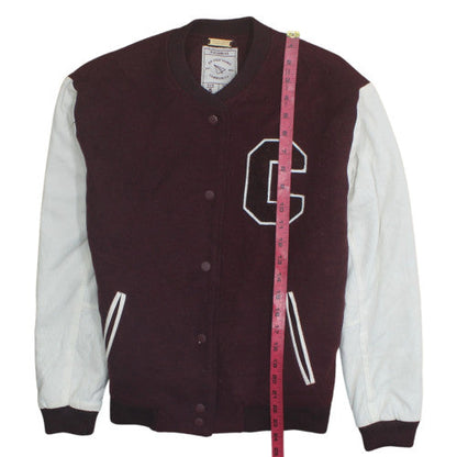 Womens UK Size S Pull&Bear Brown Varsity Jacket