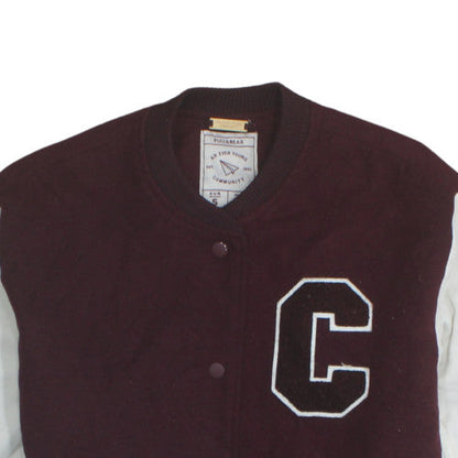 Womens UK Size S Pull&Bear Brown Varsity Jacket